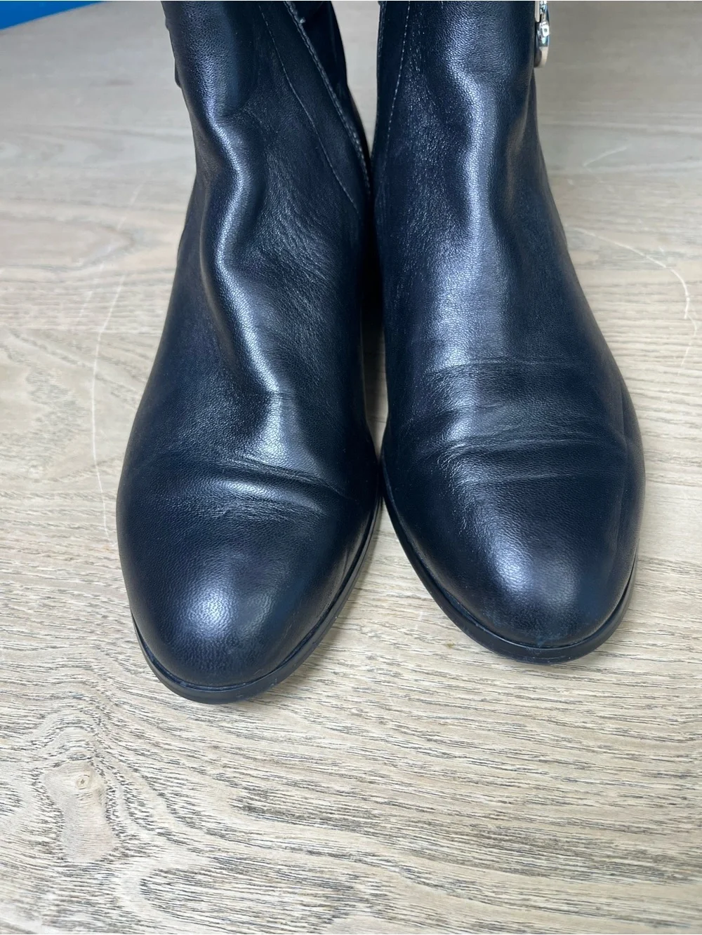 Michael Kors Hamilton Classic Black Leather Knee High Riding Boots Womens Size 7